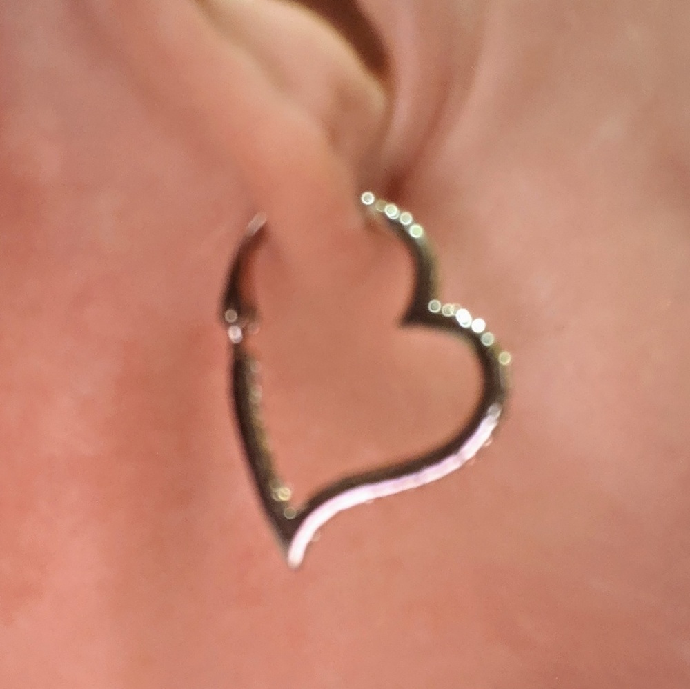 Heart Shaped Earrings with CZ's
